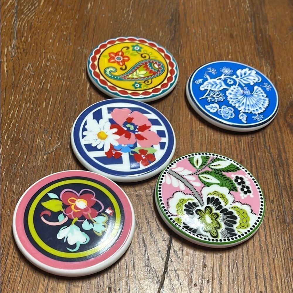 Vera Bradley Colorful Ceramic Coasters Set